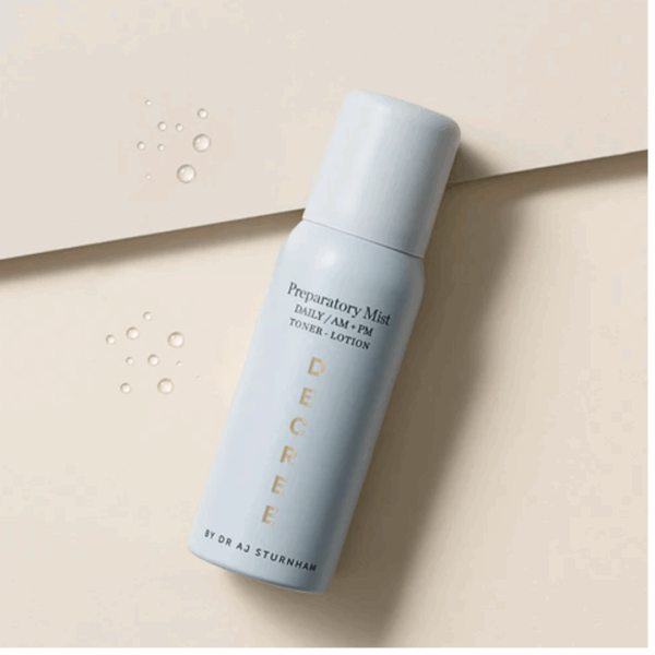 Lifestyle image of decree spray