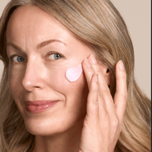 image of female model with zelens daily defence spf on her face