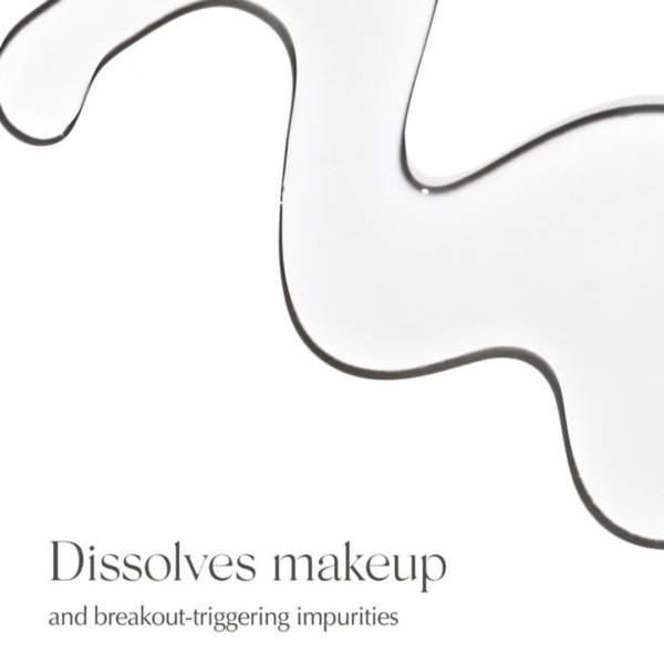 Image explaining that exuviance 3 in 1 clarifying cleanser dissolves makeup