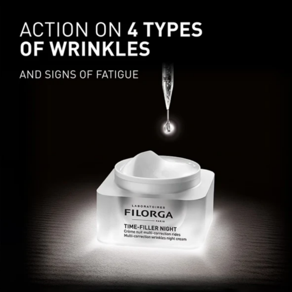 Image showing the effect on wrinkles after usage of filorga time filler night cream