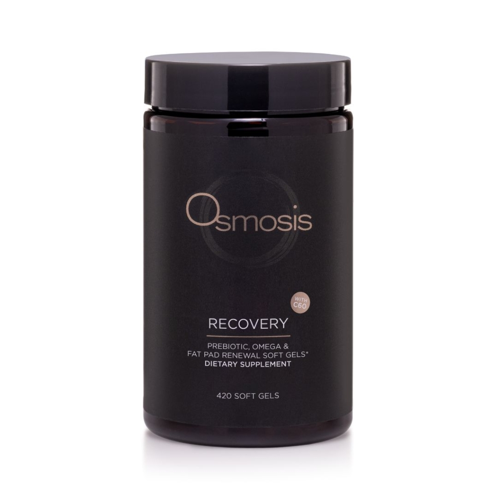 Osmosis Recovery dietary supplement displayed on a white background.
