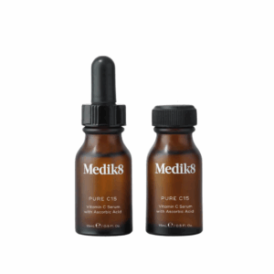 Medik8 Pure C15 Vitamin C Serum 2x15ml bottles for brightening and antioxidant protection