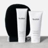 Medik8 Smooth Body Exfoliating Kit with scrub tube, body lotion, and exfoliating glove displayed together
