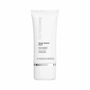 Teoxane Deep Repair Balm 30ml in sleek white tube with silver cap, standing on a clean, minimal background.