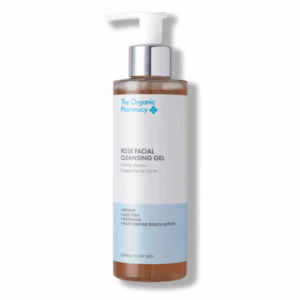 The Organic Pharmacy Rose Facial Cleansing Gel 200ml – gentle gel cleanser that removes impurities while soothing and hydrating the skin