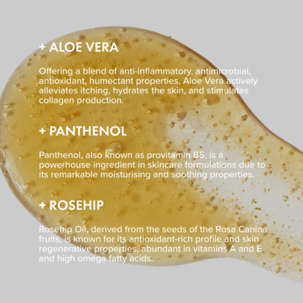 Key ingredients of The Organic Pharmacy Rose Facial Cleansing Gel 200ml, featuring botanical extracts and natural actives