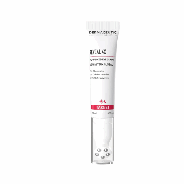 Dermaceutic Reveal 4x Advanced Eye Serum 15ml designed for advanced eye rejuvenation.
