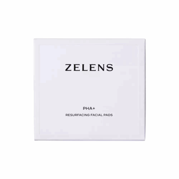 Zelens PHA+ Resurfacing Facial Pads package displaying exfoliating pads formulated to gently resurface skin and improve texture.