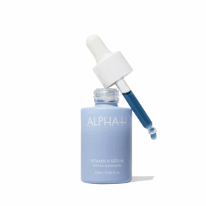 Alpha H Vitamin B Serum with 5% Niacinamide 25ml clear bottle with dropper, formulated to brighten, reduce blemishes, and improve skin texture.