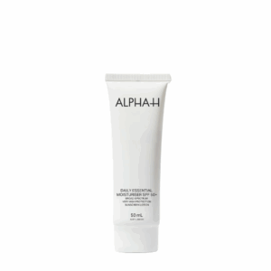 Alpha H Daily Essential Moisturiser SPF 50 tube, designed to provide daily hydration and broad-spectrum sun protection.