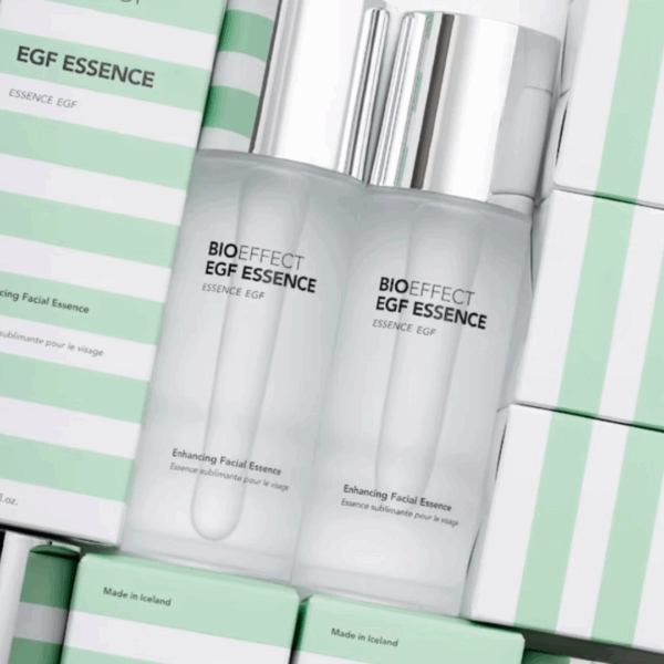 Bioeffect EGF Essence 100ml bottle with packaging, formulated to hydrate, rejuvenate, and improve skin texture for a radiant complexion.