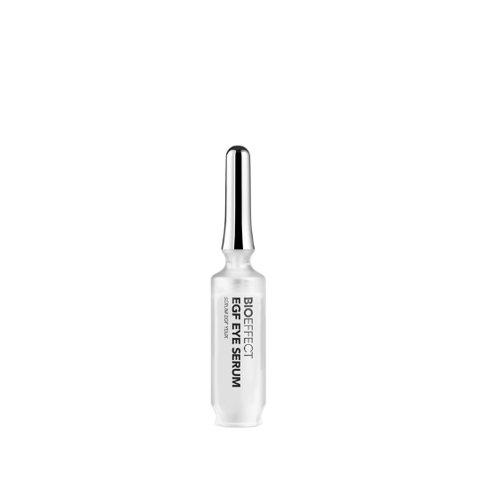 Bioeffect EGF Eye Serum 6ml in a sleek glass bottle designed to reduce wrinkles and hydrate the delicate eye area.