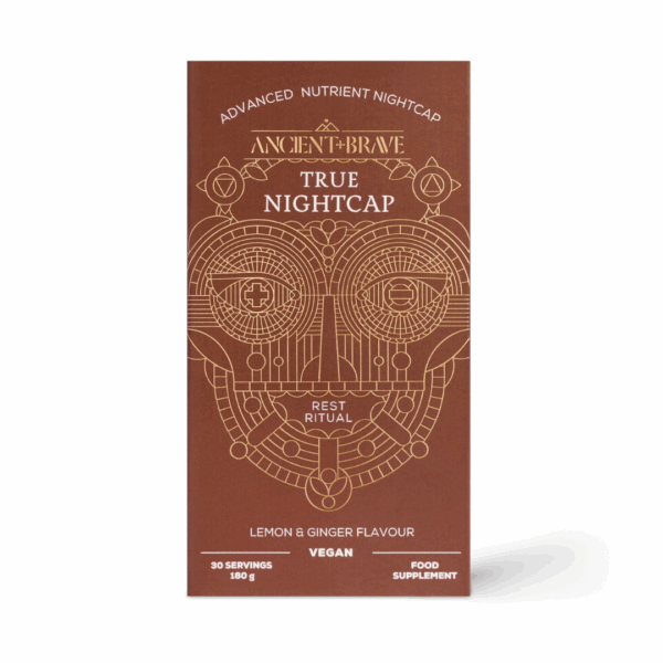 True Nightcap Ancient and Brave packaging box with branded design and product details