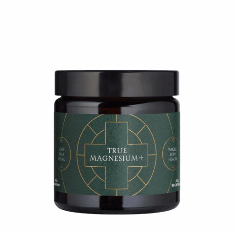 Ancient and Brave True Magnesium 42g jar designed to support relaxation, muscle function, and nervous system health