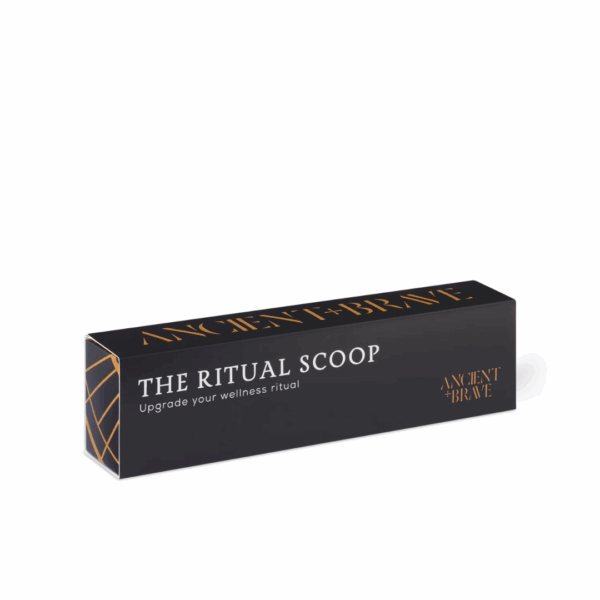 Ancient and Brave Ritual Scoop packaging with branded box