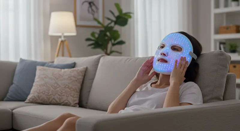 Applying a LED Face Mask