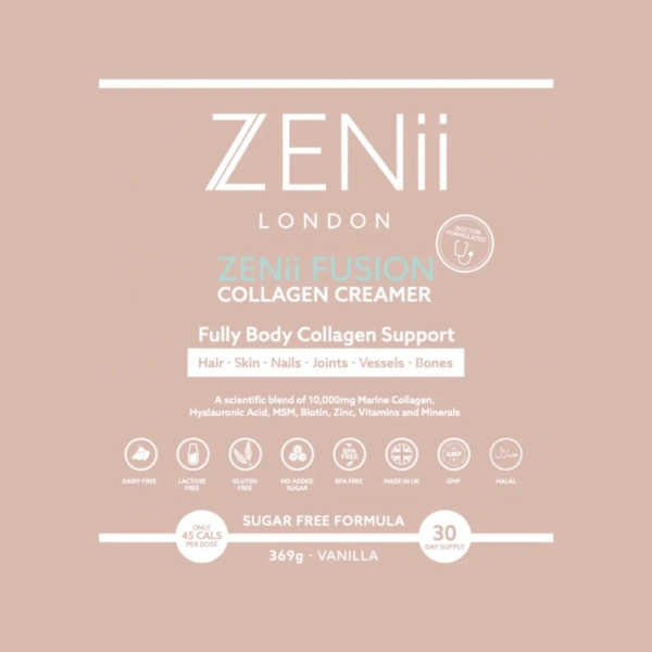 zenii fusion collagen creamer product label and benefits