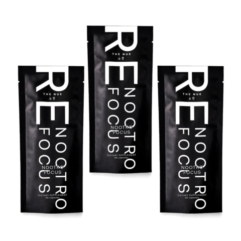 image of the nue co nootro focus supplement refill 3 pack