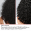 Before after image of curly hair after the usage of olaplex 5 leave-in conditioner