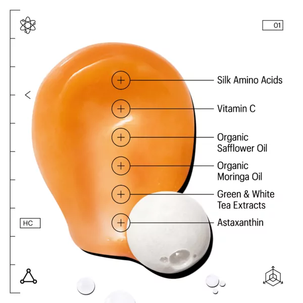 Allies of Skin Molecular Silk Amino Hydrating Cleanser ingredients list highlighting amino acids and botanical extracts