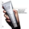 Hand holding Allies of Skin Molecular Silk Amino Hydrating Cleanser with visible product benefits highlighted