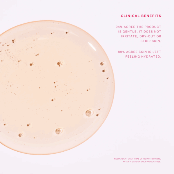 Close-up of Joonbyrd Moon Swim Body Wash 350ml texture, highlighting its smooth formula and clinically backed skin benefits.