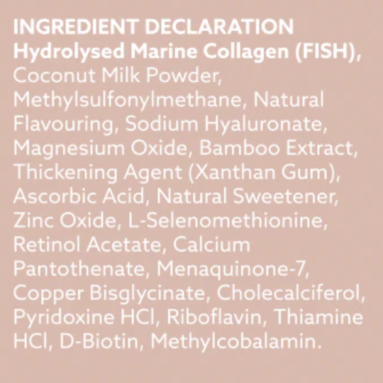 ZENii Fusion Collagen Creamer 2 Pack showing key ingredients that support skin elasticity, hair and nail health, and overall collagen boost.