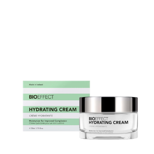Jar of Bioeffect Hydrating Cream 50ml, a luxurious moisturizer for deeply hydrated, smooth skin.