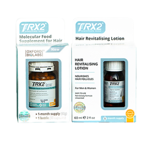 TRX2 Hair Revitalising Lotion 50g topical treatment bottle for thinning hair and scalp support,