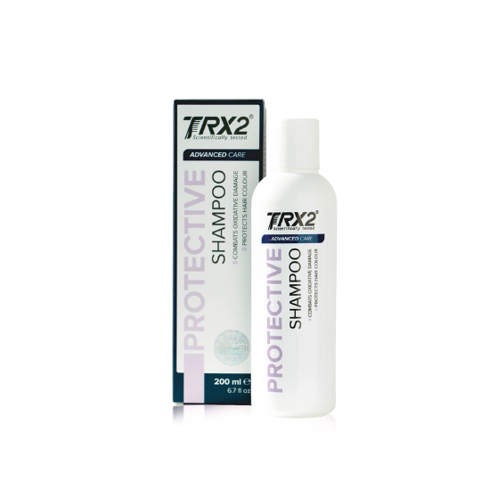 TRX2 Advanced Care Protective Shampoo bottle for daily scalp and hair cleansing.