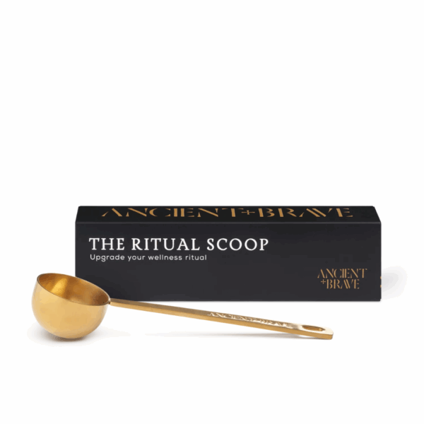 Ancient and Brave Ritual Scoop made of stainless steel with engraved branding