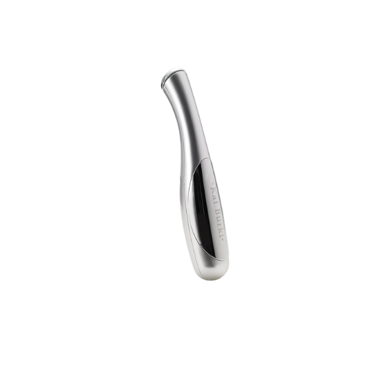 Kat Burki Micro Firming Wand facial skincare device with sleek metallic finish and ergonomic handle.